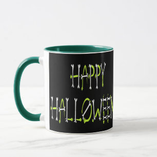 Halloween-Schlangen und Knochen Text Tasse