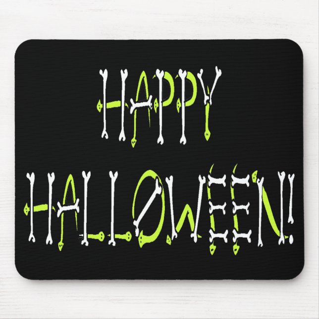Halloween-Schlangen und Knochentext Mousepad (Vorne)