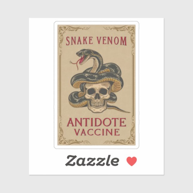 Halloween-Schlangenvenom Antidote-Impfstoff Aufkleber (Blatt)