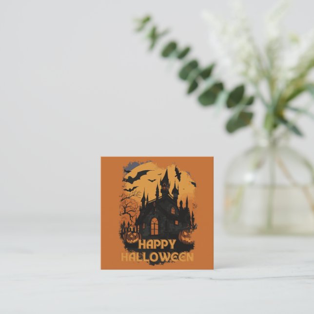Halloween-Schloss unter Mondlicht Mitteilungskarte (Stehend Vorderseite)