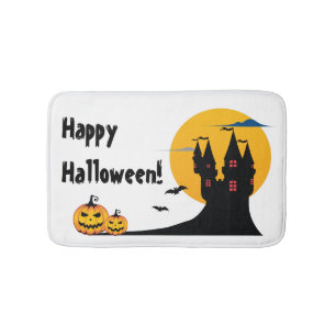 Halloween - Schloss, Vollmond, Fledermäuse und Kür Badematte