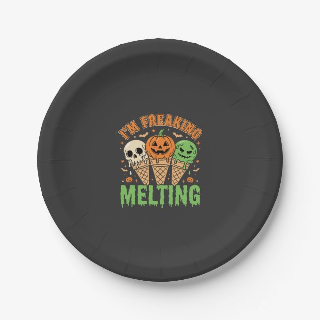 Halloween Schmelzendes Eis Pappteller (Vorderseite)