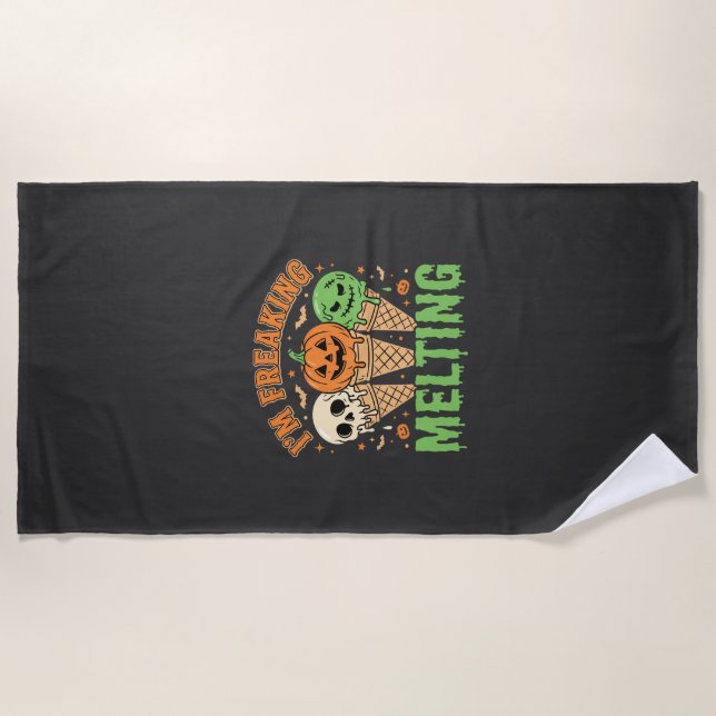 Halloween Schmelzendes Eis Strandtuch (Vorderseite)