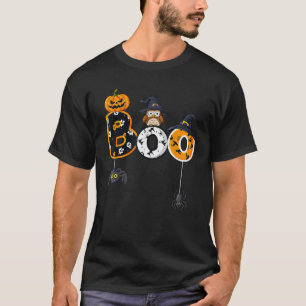 Halloween-Schreck-Eule mit Hexenhut-Spinnen Jungen T-Shirt