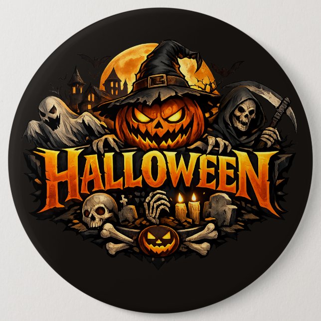 Halloween-Schrecken Button (Vorderseite)