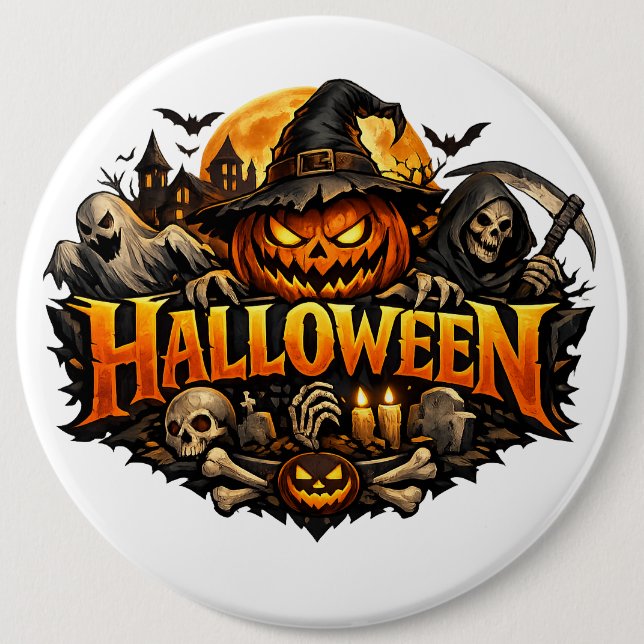 Halloween-Schrecken Button (Vorderseite)