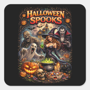 Halloween-Schrecken Quadratischer Aufkleber