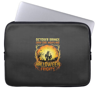 Halloween-Schrecken Spukhaus Vollmond Kürbisse Laptopschutzhülle