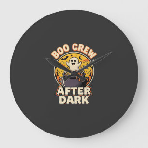 Halloween-Schreckens-Crew-Abzeichen Große Wanduhr