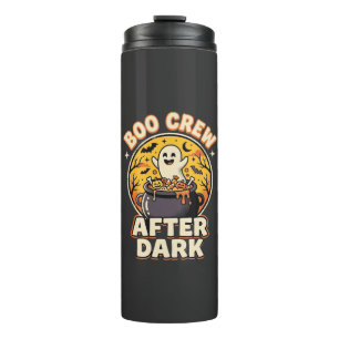 Halloween-Schreckens-Crew-Abzeichen Thermosbecher