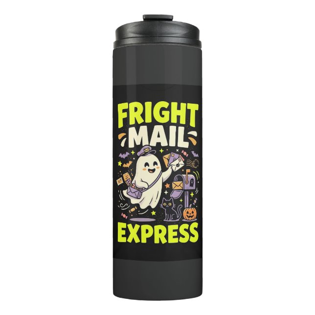 Halloween-Schreckens-Mail-Express Thermosbecher (Vorderseite)
