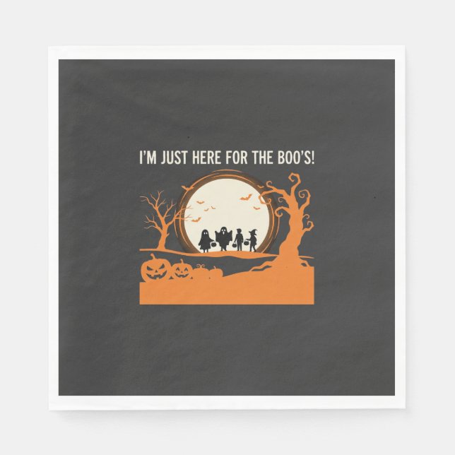 Halloween-Schreckgespenst-Silhouette Serviette (Vorderseite)