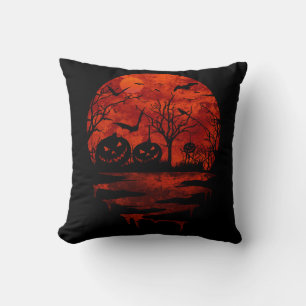 HALLOWEEN SCHRECKLICHER ROTER MOND KISSEN