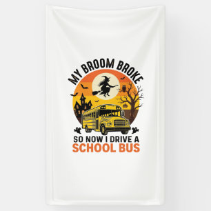 Halloween Schulbus Hexe Vintage Lehrer Design_ Banner
