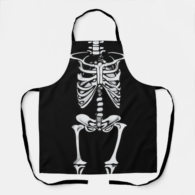 Halloween Schürze, Halloween Skelton Graphic Print Schürze (Vorderseite)