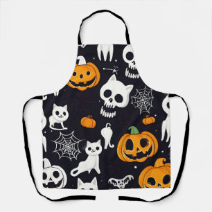 Halloween-Schürze, Pumpkin-Jack-o-Lantern-Katzensc Schürze
