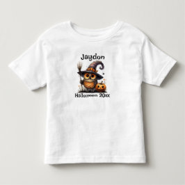 Halloween-Schüssel in einem Hexenhut personalisier Kleinkind T-shirt