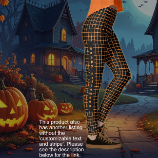 Halloween - Schwarz mit orangefarbenem Netztext TE Leggings