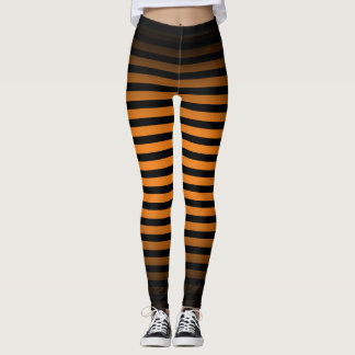 Halloween Schwarz-Orange Streifen ombre Leggings
