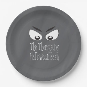Halloween Schwarz und Weiß Beängstigende Augen Pappteller