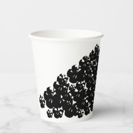 Halloween Schwarz-Weiß-Skulls-Haufen spukhaft Pappbecher