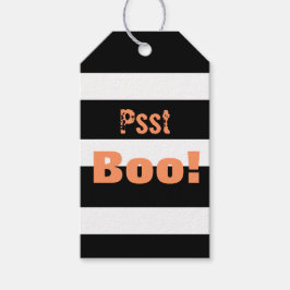 Halloween Schwarz-weiß Stripes Boo Geschenktasten Geschenkanhänger