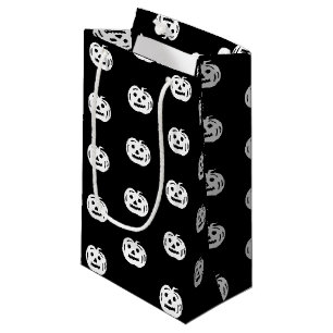 Halloween-Schwarz-weiße Kürbislaterne niedlich Kleine Geschenktüte