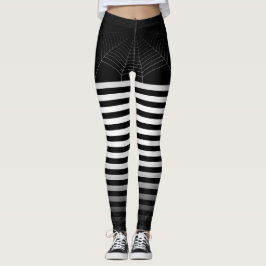 Halloween Schwarz-weiße Spinnennetze ombre Leggings