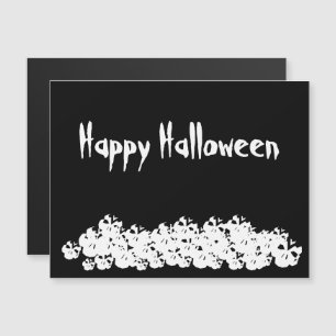Halloween Schwarz-weißer Schädelhaufen, kundenspez Magnetkarte