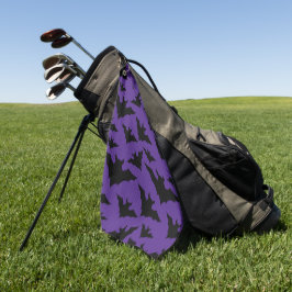 Halloween-Schwarzbats lila cooles, sprichwörtliche Golfhandtuch