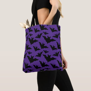 Halloween-Schwarzbats lila cooles, sprichwörtliche Tasche