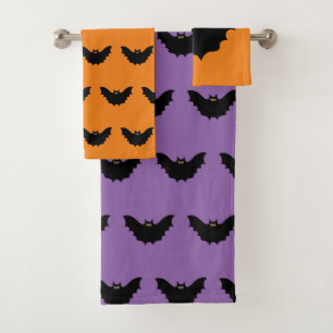 Halloween schwarze Fledermaus Badhandtuch Set
