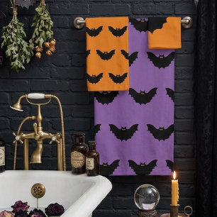 Halloween schwarze Fledermaus Badhandtuch Set