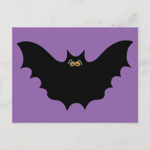 Halloween Schwarze Fledermaus Postkarte