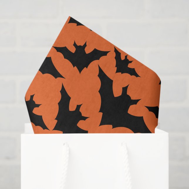 Halloween Schwarze Fledermäuse coole Löffelmuster Seidenpapier (Geschenktüte)