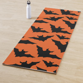 Halloween Schwarze Fledermäuse coole Löffelmuster Yogamatte