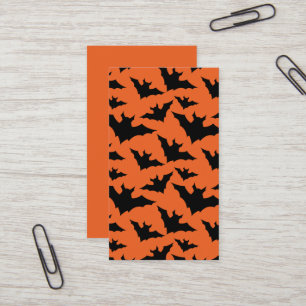 Halloween schwarze Fledermäuse orange cooler gruse Visitenkarte