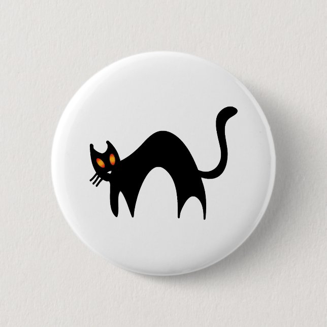 Halloween-Schwarze Katze   Button (Vorderseite)