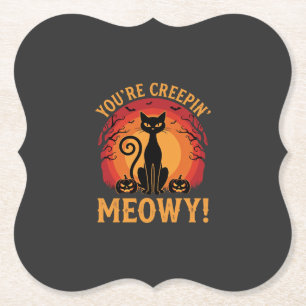 Halloween-Schwarze Katze Du Lässt Mich Gruseln Meo Untersetzer