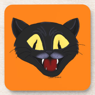 Halloween-Schwarze Katze Getränkeuntersetzer