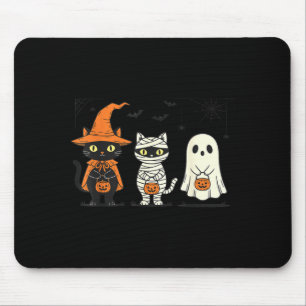 Halloween schwarze Katze Hexe Geist Kürbis Frauen  Mousepad