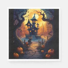 Halloween/Schwarze Katze/Hexe/Zauberkünstlerisches Serviette