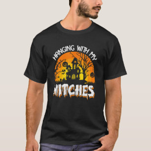 Halloween-Schwarze-Katze-Hexenhut-Kürbis für Kinde T-Shirt