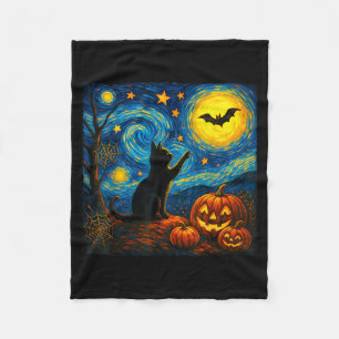 Halloween schwarze Katze Katzenliebhaber Katze Fleecedecke