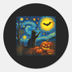 Halloween schwarze Katze Katzenliebhaber Katze Runder Aufkleber