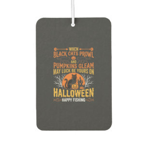 Halloween-Schwarze-Katze-Kürbis-glückliches-Angeln Autolufterfrischer