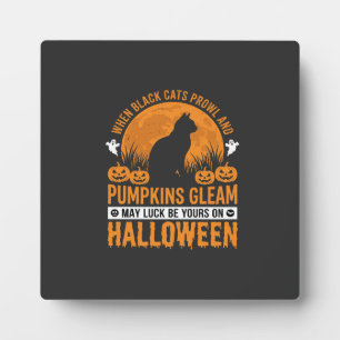 Halloween-Schwarze-Katze-Kürbis-Mond-Design_1 Fotoplatte