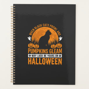 Halloween-Schwarze-Katze-Kürbis-Mond-Design_1 Planer