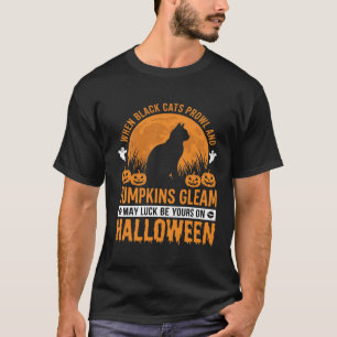 Halloween-Schwarze-Katze-Kürbis-Mond-Design_1 T-Shirt