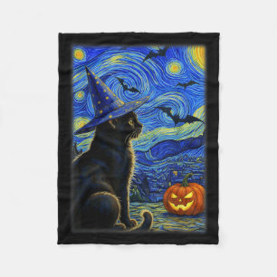 Halloween schwarze Katze lustige Katzenliebhaber f Fleecedecke